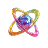 3D Atom Rendering Against White Background png