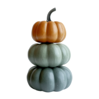 PNG Stack of Three Mini Pumpkins Against Transparent Background