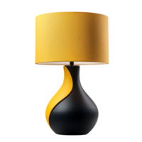 PNG Elegant Modern Table Lamp with Black and Yellow Design Against Transparent Background for Interior Design, Furniture Branding, or Stylish Home Decor Promotions