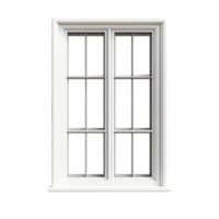 PNG White Double-Hung Window Against Transparent Background for Architectural Mockups, Home Improvement Branding, or Interior Design Concepts