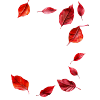 PNG White Paper with Red Leaves and a Red Leaf on It Against Transparent Background for Elegant Design Projects