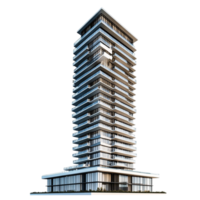 Skyscraper Residential Rendering Against transparent Background png