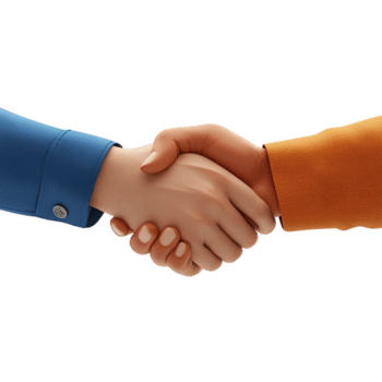 png 3d rendere di un' stretta di mano per accordo, collaborazione, e collaborazione contro trasparente sfondo per attività commerciale disegni, networking temi, o unità illustrazioni