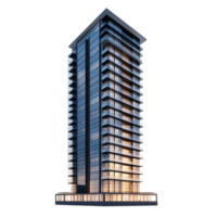 Skyscraper Residential 3D Rendering Against transparent Background png