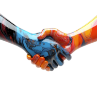 PNG 3D Render of a Handshake for Agreement, Partnership, and Collaboration Against Transparent Background for Business Designs, Networking Themes, or Unity Illustrations