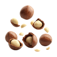 Falling Macadamia Nuts 3D Rendering Against White Background png