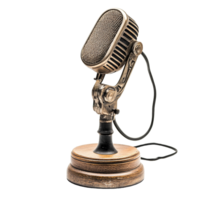 Old-fashioned retro singer on a transparent background png