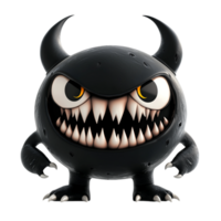 PNG Cute Halloween Monster Vector Clean Simple Black 3D Render