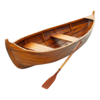 Wooden Boat with Paddle Isolated Against transparent Background png