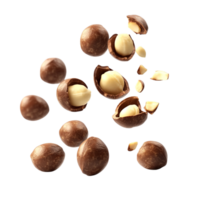 Falling Macadamia Nuts 3D Rendering Against White Background png