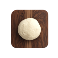 Fresh Raw Dough on Wooden Chopping Board - Top View png