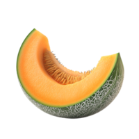 Cantaloupe Side View Full Length 3D Rendering Against White Background png