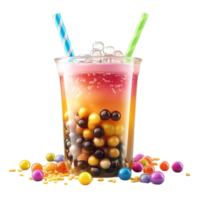 Bubble Tea 3D Rendering Against White Background png