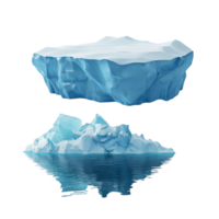 Floating Icebergs 3D Illustration Against White Background png