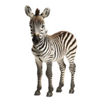 Juvenile Zebra Isolated Against a transparent Background png