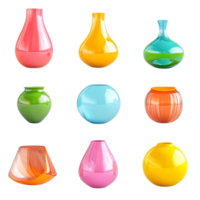 Set of Different shape 3D Renderings Against White Background png