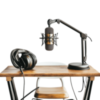 Podcast table isolated against a transparent background png