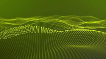 Abstract green waves on a green background. particle wave background video