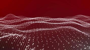 Abstract wave of lines and dots on red background video