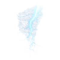 Blue Lightning Effect Isolated Against a transparent Background png