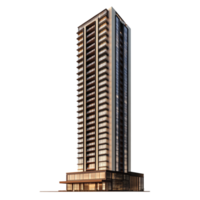 Skyscraper Residential 3D Rendering Against transparent Background png