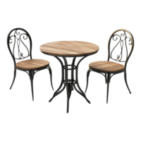 Table and Chairs in 3D Rendering Isolated Against transparent Background png