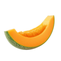 Cantaloupe Side View Full Length 3D Rendering Against White Background png