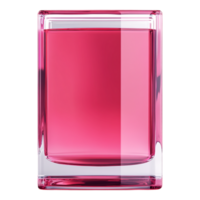 Magenta Liquid in a Rectangular Glass Box Isolated Against a transparent Background png