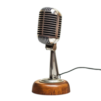 Old-fashioned retro singer on a transparent background png