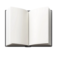 White book open top view full length 3D rendering against transparent background png
