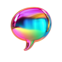 PNG 3D Render of a Colorful Speech Bubble Against Transparent Background for Communication Concepts, Chat Themes, or Modern Illustrations