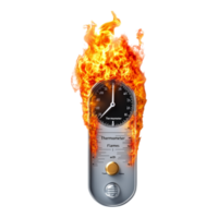 Thermometer with Flames Isolated Against transparent Background png