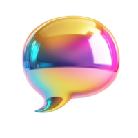 PNG 3D Render of a Colorful Speech Bubble Against Transparent Background for Communication Concepts, Chat Themes, or Modern Illustrations