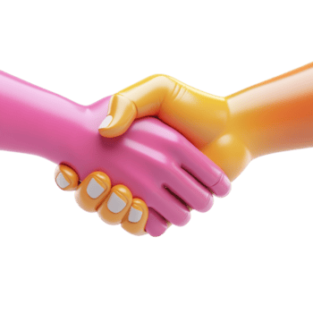 png 3d rendere di un' stretta di mano per accordo, collaborazione, e collaborazione contro trasparente sfondo per attività commerciale disegni, networking temi, o unità illustrazioni