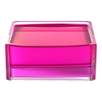 Magenta Liquid in a Rectangular Glass Box Isolated Against a transparent Background png