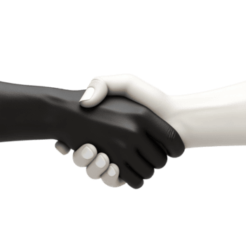 png 3d rendere di un' stretta di mano per accordo, collaborazione, e collaborazione contro trasparente sfondo per attività commerciale disegni, networking temi, o unità illustrazioni