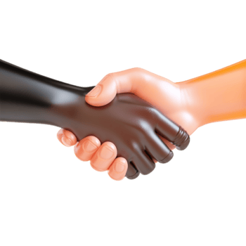 png 3d rendere di un' stretta di mano per accordo, collaborazione, e collaborazione contro trasparente sfondo per attività commerciale disegni, networking temi, o unità illustrazioni