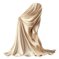 PNG Creamy Draped Fabric, A Textural Study Against Transparent Background for Textile Design, Artistic Projects, or Elegant Backdrops