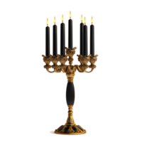 Isolated Vintage Table Candlestick with Five Candles png