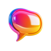 PNG 3D Render of a Colorful Speech Bubble Against Transparent Background for Communication Concepts, Chat Themes, or Modern Illustrations