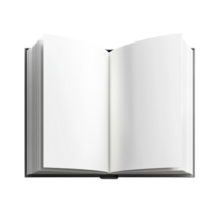 White book open top view full length 3D rendering against transparent background png