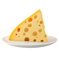 Cheese Plate Front View 3D Rendering Against White Background png