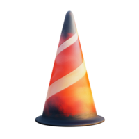 3D Rendering of a Traffic Cone Isolated Against White Background png