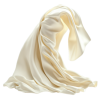 PNG Creamy Draped Fabric, A Textural Study Against Transparent Background for Textile Design, Artistic Projects, or Elegant Backdrops