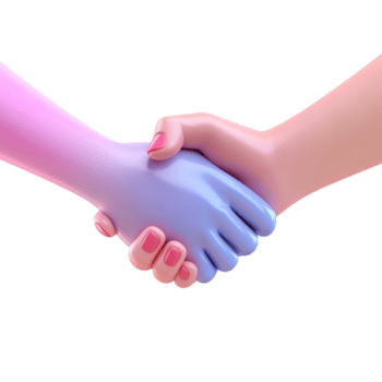 png 3d rendere di un' stretta di mano per accordo, collaborazione, e collaborazione contro trasparente sfondo per attività commerciale disegni, networking temi, o unità illustrazioni