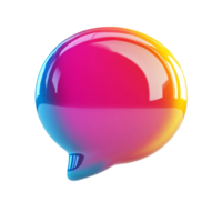 PNG 3D Render of a Colorful Speech Bubble Against Transparent Background for Communication Concepts, Chat Themes, or Modern Illustrations