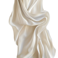 PNG Creamy Draped Fabric, A Textural Study Against Transparent Background for Textile Design, Artistic Projects, or Elegant Backdrops