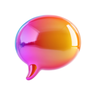 PNG 3D Render of a Colorful Speech Bubble Against Transparent Background for Communication Concepts, Chat Themes, or Modern Illustrations