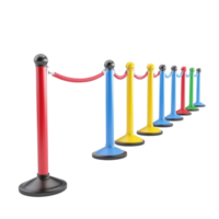 Queue Barrier 3D Rendering with Transparent Background png