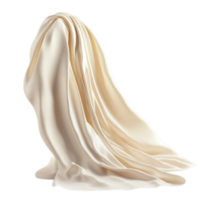 PNG Creamy Draped Fabric, A Textural Study Against Transparent Background for Textile Design, Artistic Projects, or Elegant Backdrops